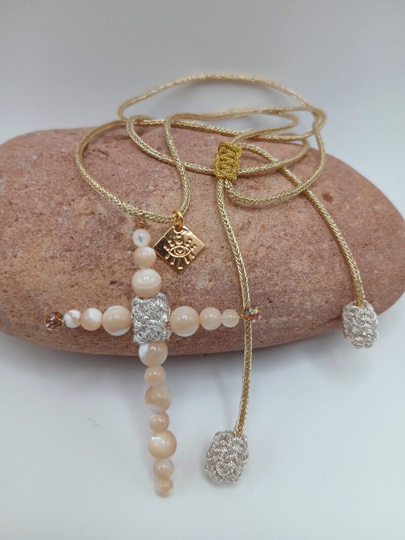Collier Croix Nacre