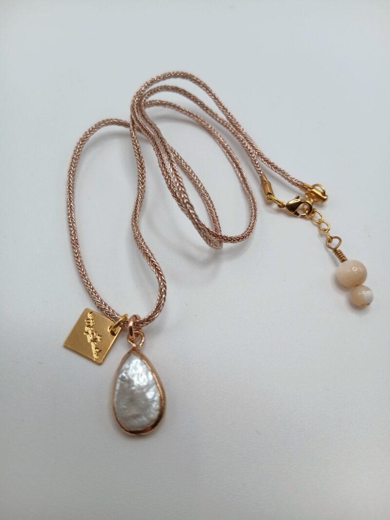 Collier goutte d'eau O Rose